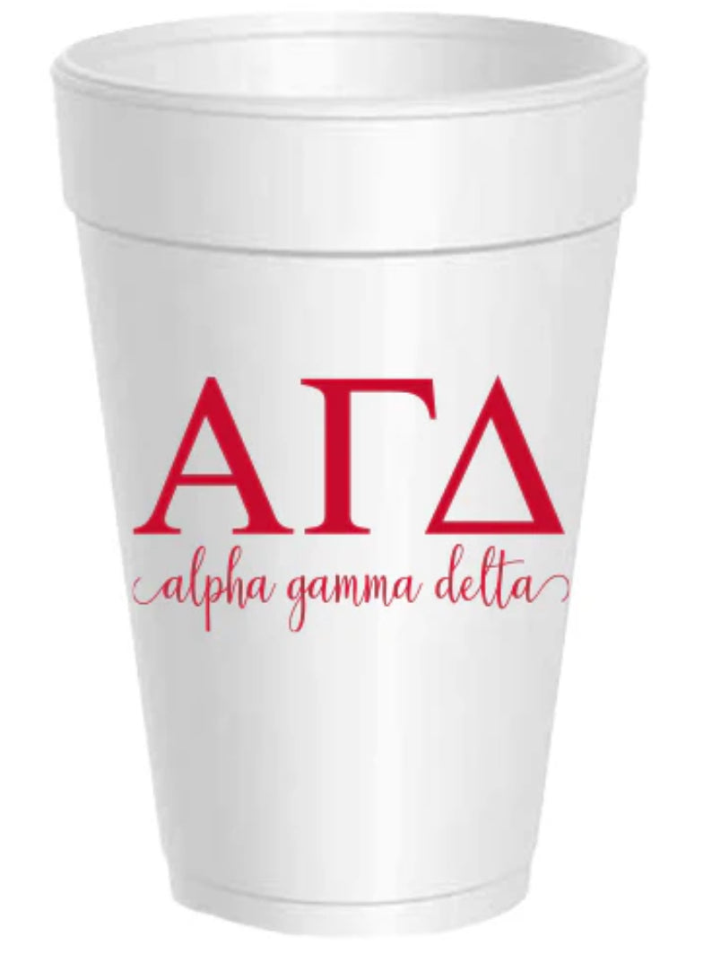 Alpha Gamma Delta Foam Cups