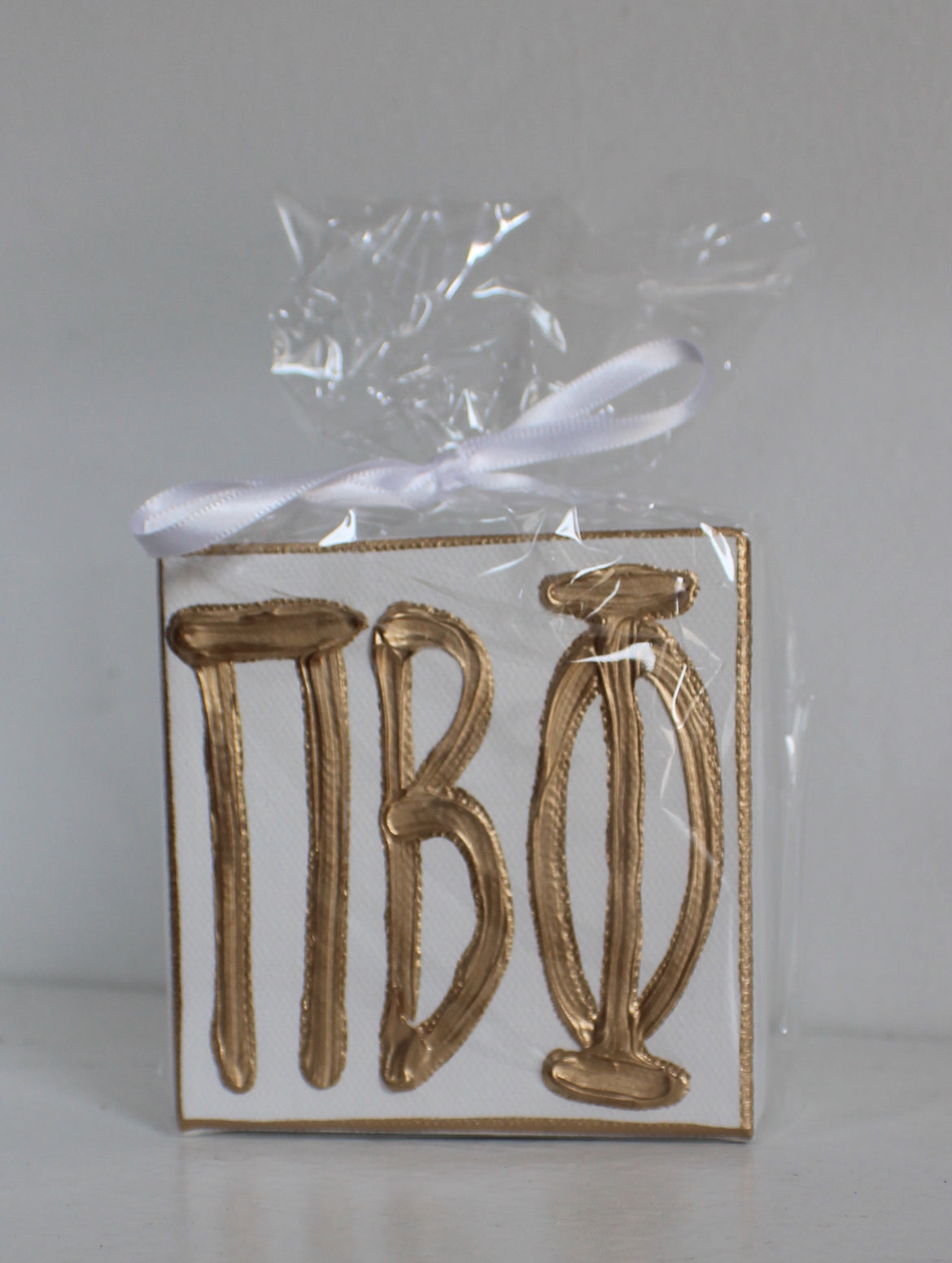 Pi Beta Phi White and Gold Canvas