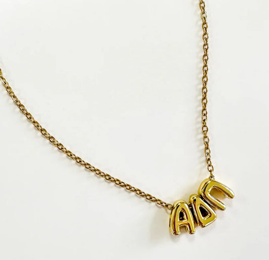 Chi Omega Bubble Gold Necklace