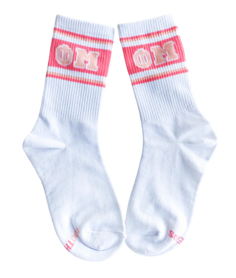 Phi Mu Sorority Line Socks