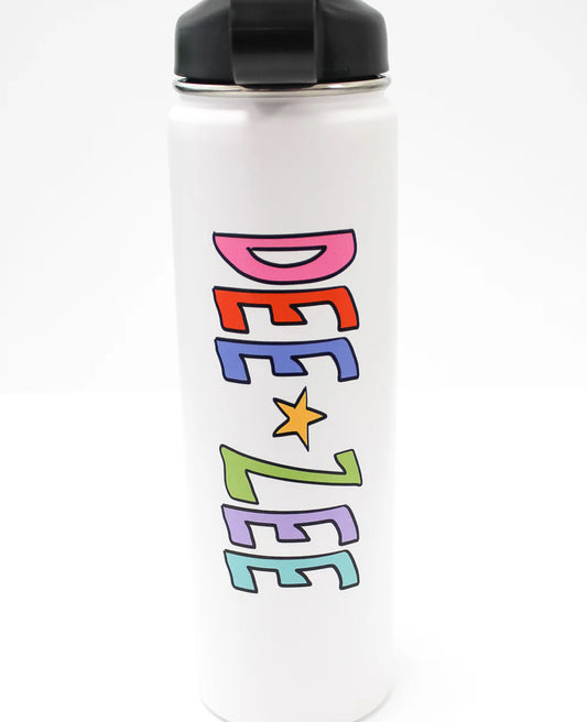 Delta Zeta Rainbow Water bottle With Straw Lid