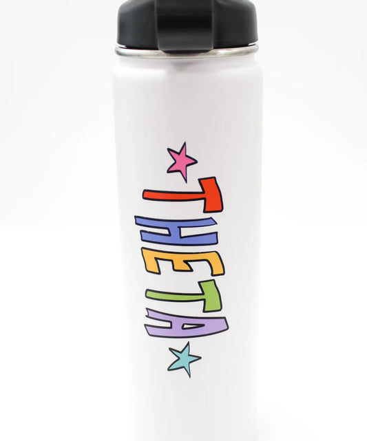 Kappa Alpha Theta Rainbow Water bottle With Straw Lid