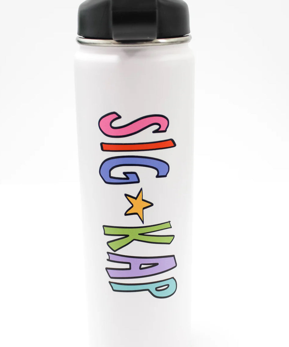 Sigma Kappa Rainbow Water bottle With Straw Lid