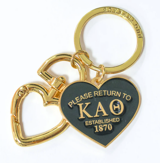 Kappa Alpha Theta Heart Keychain