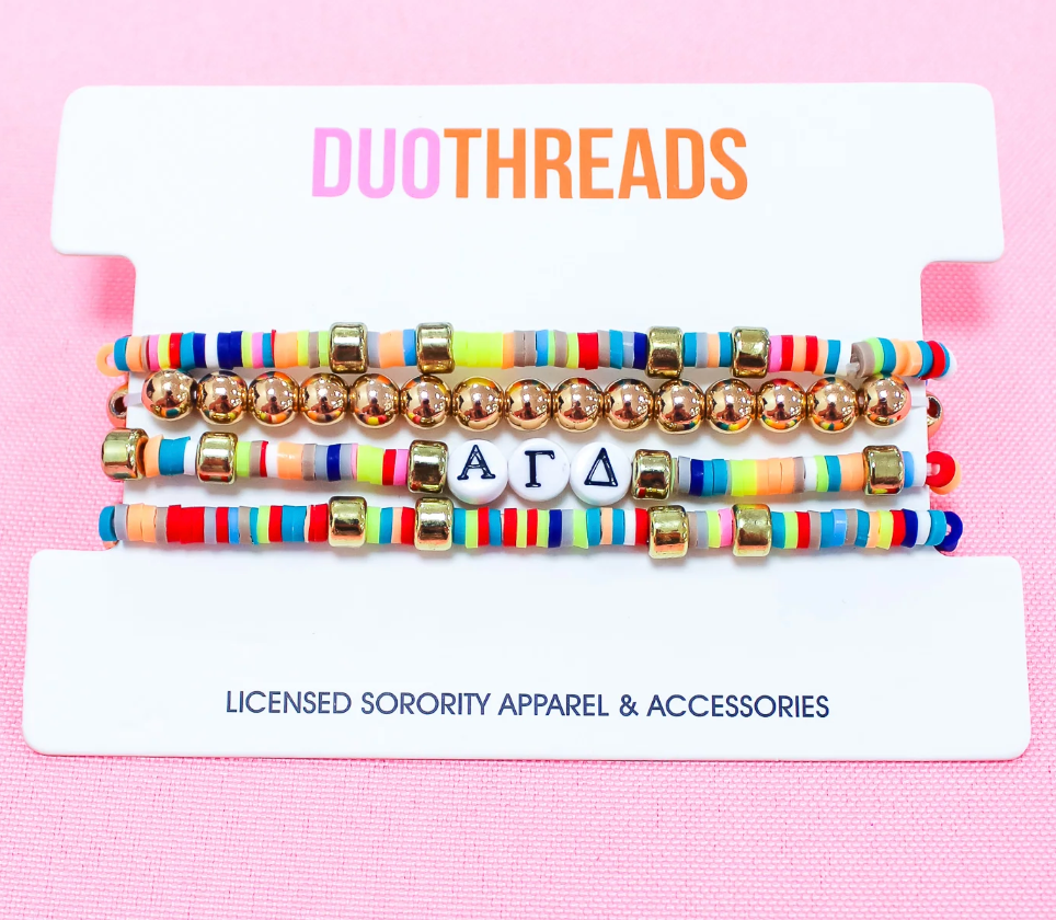 Alpha Gamma Delta Beaded Bracelets