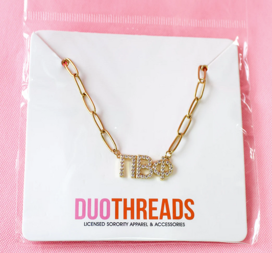 Pi Beta Phi Rhinestone Necklace