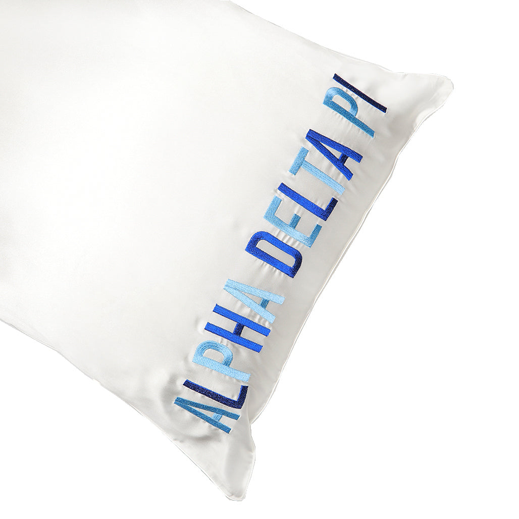 Alpha Delta Pi Satin Embroidered Pillowcase